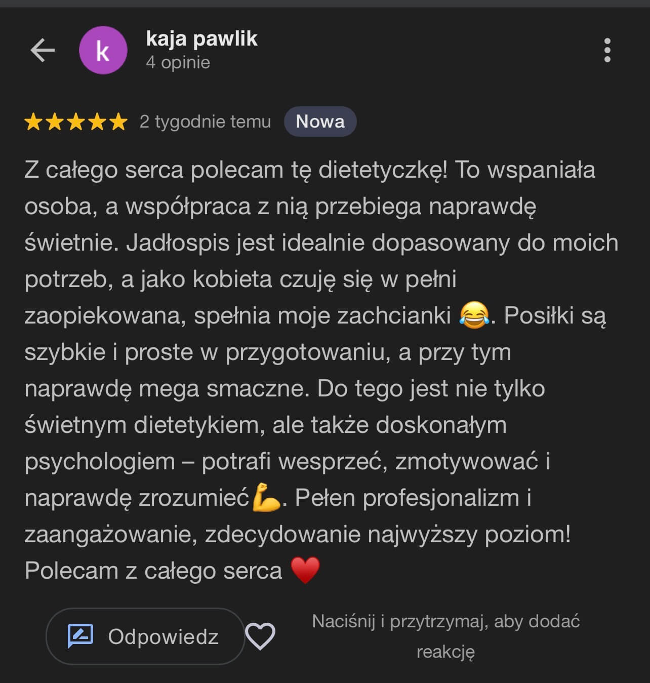 Opinia pacjentki